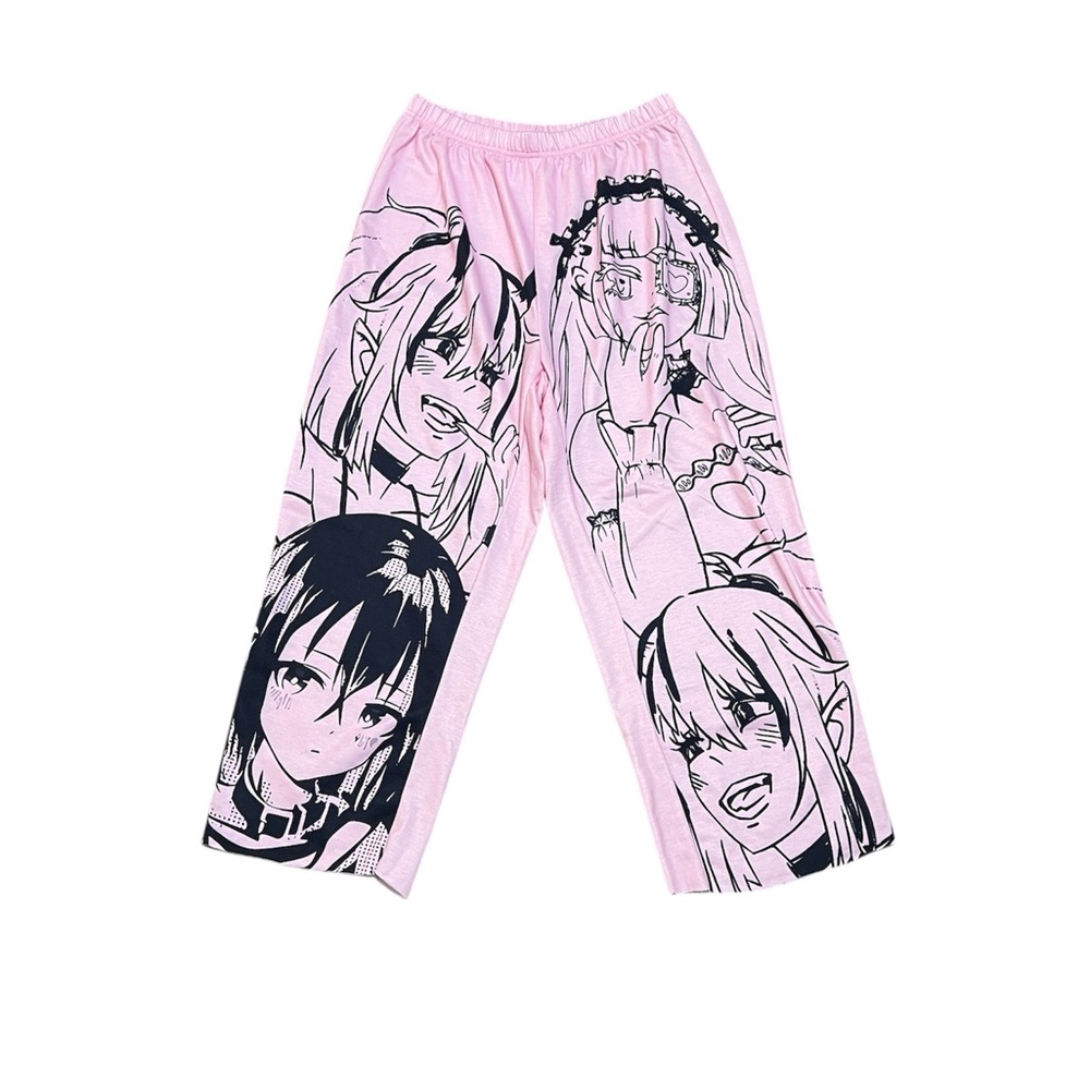 Pink Anime pattern pants